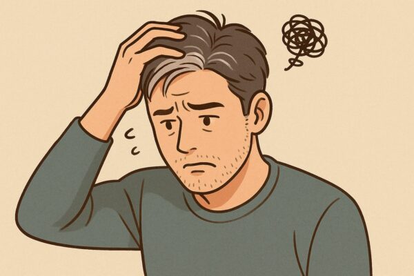 새치머리때문에 고민하는 남성