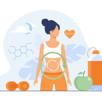 Metabolic process of woman on diet