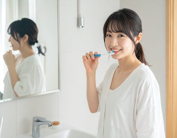 Firefly 욕실에서 이를 닦고 있는 30대 한국인 여성 700981